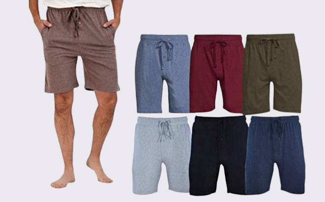 Mens Cotton Lounge Shorts With Pockets