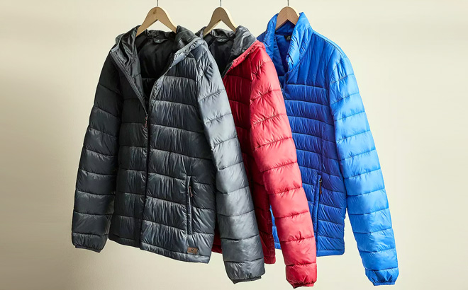 Mens ZeroXposur Emeric Puffer Jackets on a Hanger