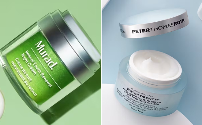 Murad Retinol Youth Renewal Night Cream and Peter Thomas Roth Water Drench Hyaluronic Cloud Cream Hydrating Moisturizer