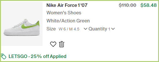 Nike Air Force Sneakers at Checkout