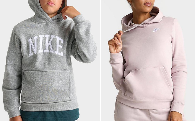 Nike Arch Club Kids Pullover Hoodie and Womens Fleece Pullover Hoodie