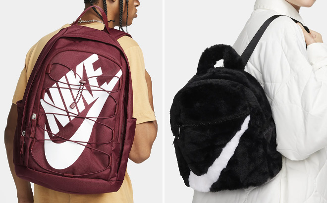 Nike Hayward Backpack and Nike Sportswear Futura Faux Fur Mini Backpack