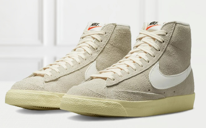 Nike Womens Blazer Mid 77 Shoes in Light Bone Color