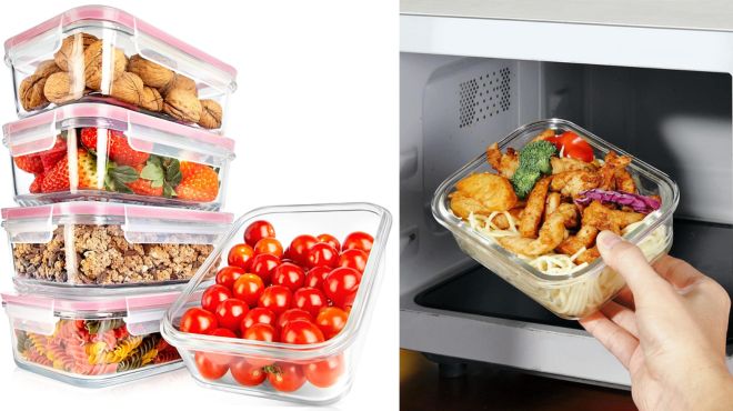 NutriChef 10 Piece Glass Food Containers