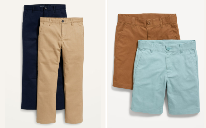 Old Navy Boys Pants and Knee Length Twill Shorts2 Pack