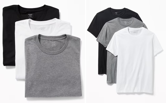 Old Navy Mens Go Dry Crew Neck T Shirts 3 Pack