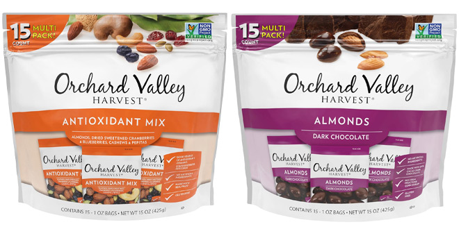 Orchard Valley Harvest Antioxidant Mix and Orchard Valley Harvest Dark Chocolate Almonds