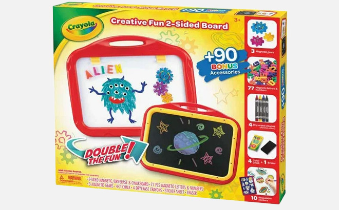 Package of Crayola Creative Fun 2 Sided Board Easel