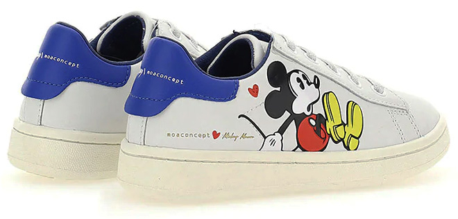 Pair of Master of Arts White Mickey Blue Tab Sneakers