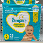 Pampers Swaddlers Diapers on a Shelf at CVS