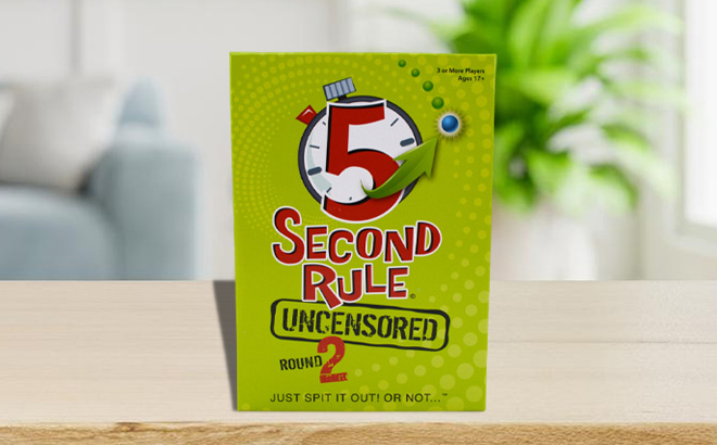 PlayMonster 5 Second Rule Uncensored Round Game on a Table