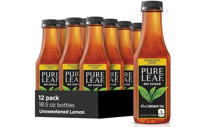 Pure Leaf Iced Tea Unsweetened Black Tea with Lemon 12 Pack