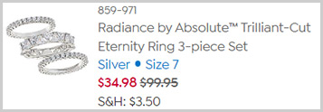 Radiance by Absolute Eternity Ring 3 piece Set Screenshot