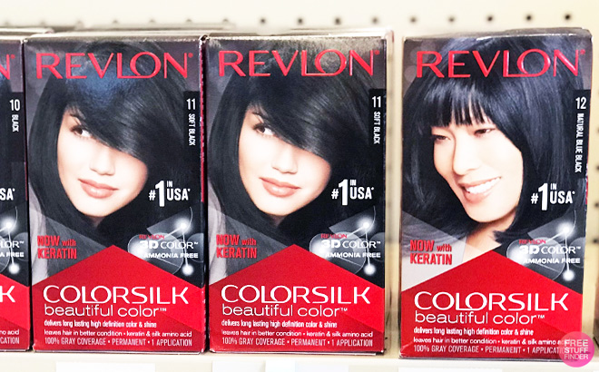 Revlon Black Hair Colors on Store Shelf