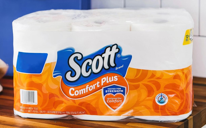 Scott ComfortPlus Toilet Paper on a Table