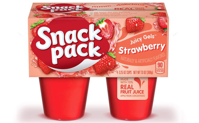 Snack Pack Strawberry Juicy Gels Cups 4 Pack