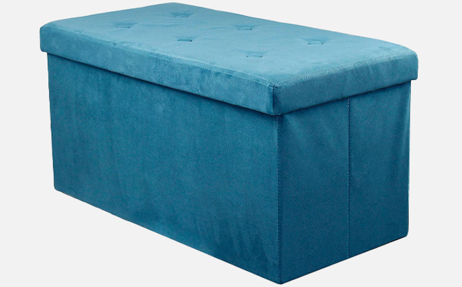 Sorbus Storage Bench Chest Ottoman Blue