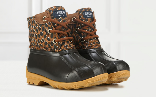 Cheetah sales sperry boots