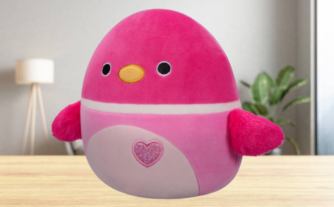 Squishmallows 8 Inch Della Pink Mallard Duck with Candy Heart Belly Plush