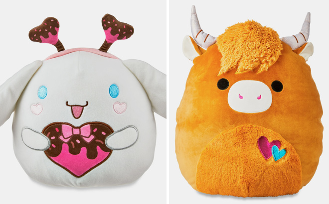 Squishmallows Official Plush 8 inch White Cinnamoroll and Brown Highland Cow