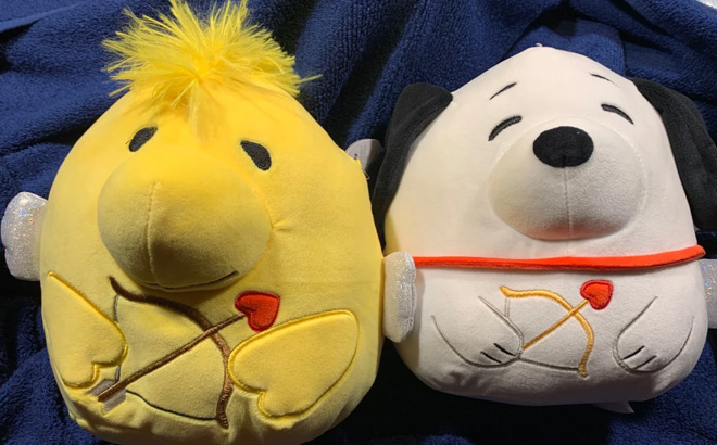 Squishmallows Official Plush 8 inch Yellow Valentines Woodstock and White and Black Snoopy