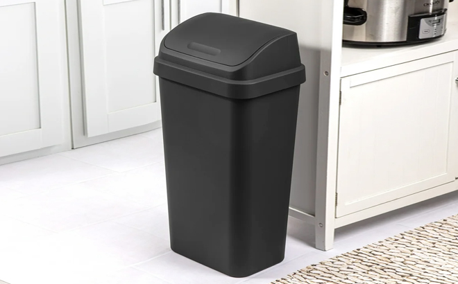 Sterilite 13 Gallon Trash Can in Black Color