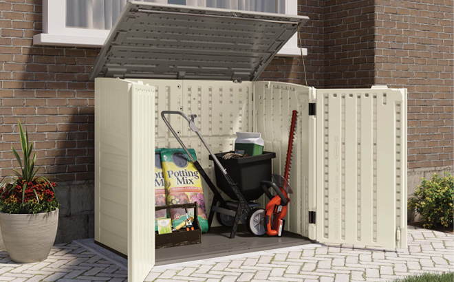 Suncast Horizontal Outdoor Resin Storage Shed