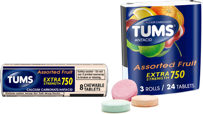 TUMS Extra Strength Assorted Fruit Tablets 24 Count