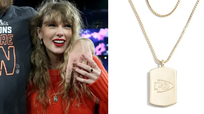 Taylo Swift Wearing Erin Andrews x Baublebar Necklace