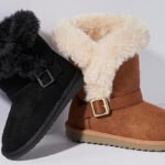 The Childrens Place Girls Buckle Faux Fur Chalet Boots