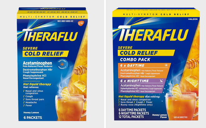 Theraflu Daytime Severe Cold Relief Powder and Theraflu Combo Daytime and Nighttime Severe Cold Relief Powder