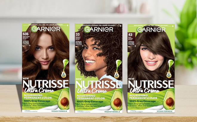 Three Garnier Hair Colors on a Table