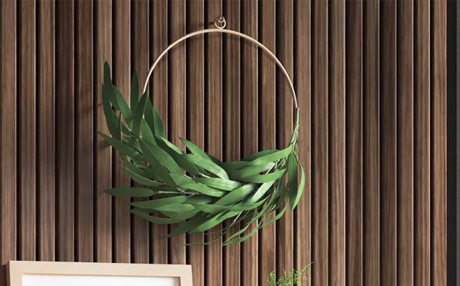 Threshold Faux Greenery Bamboo Wreath Ring Wall Sculpture