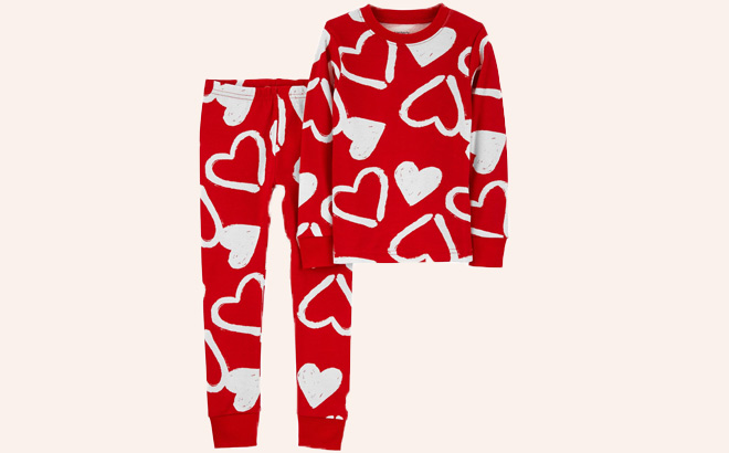 Toddler 2-Piece Valentine's Day Hearts 100% Snug Fit Cotton Pajamas 