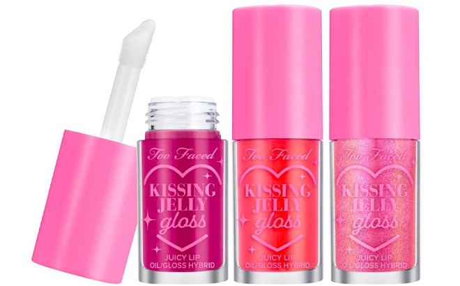 Too Faced 3 piece Kissing Jelly Lip Oil Gloss