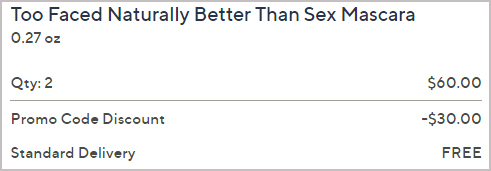 Too Faced Naturally Better Than Sex Mascara Checkout Screenshot