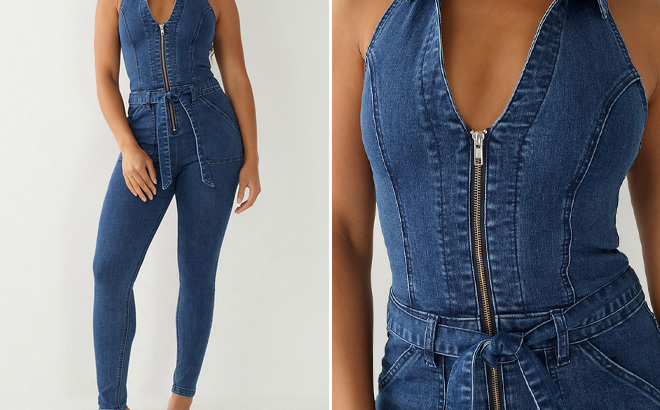 True Religion Womens Denim Jumpsuits jpg 1