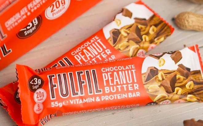 Two Fulfil Vitamin and Protein Bars in Chocolate Peanut Butter Flavor