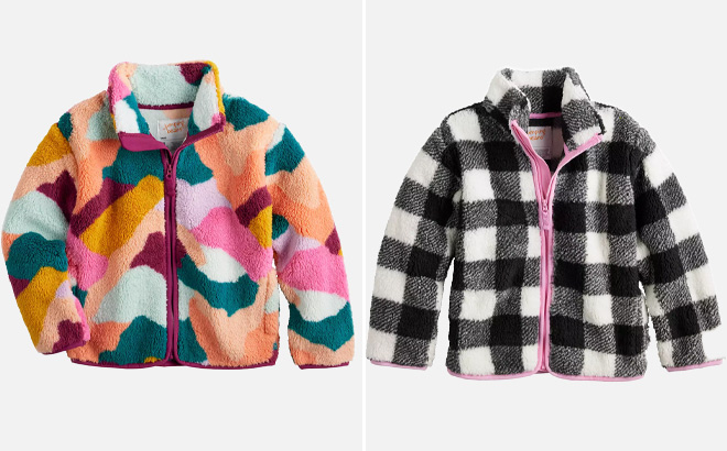 Two Girls Jumping Beans Fleece Jackets