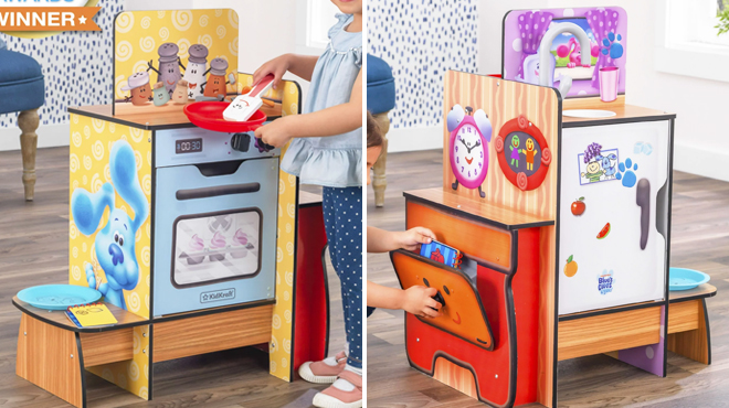 Two Images of KidKraft Blues Clues You Wooden Play Kitchen