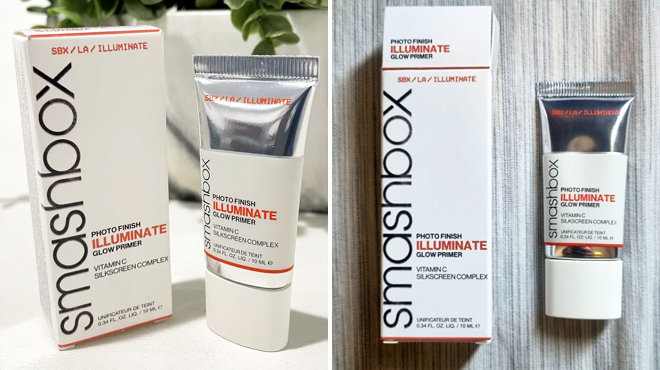 Two Images of Smashbox Photo Finish Illuminate Glow Primer Travel Size