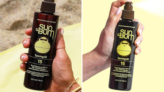 Two Images of Sun Bum Tanning Oil