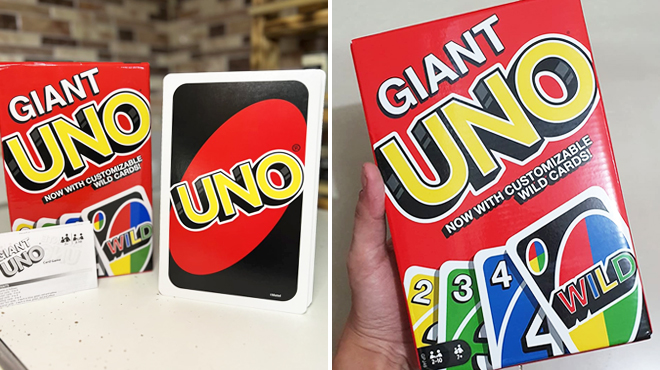 Two Images of Uno Giant Card Game