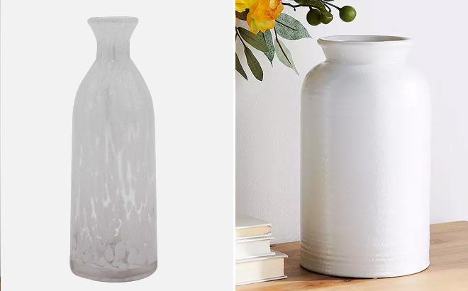 Two Sonoma Vases in White