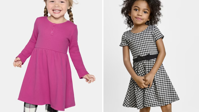 Two Styles of The Childrens Place Toddler Girls Dresses