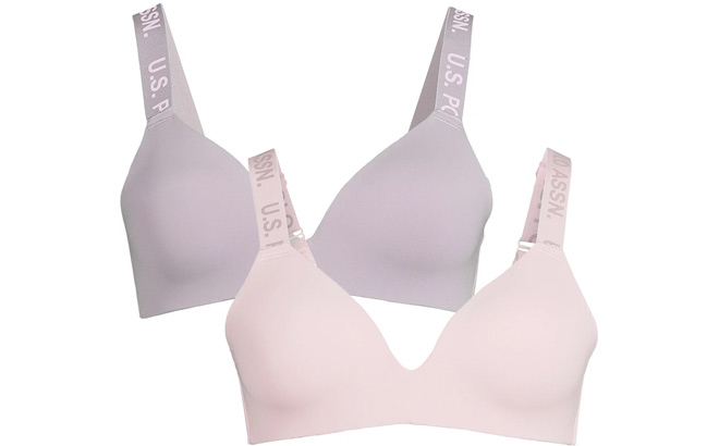 U S Polo Assn Womens Wirefree Push Up Bra