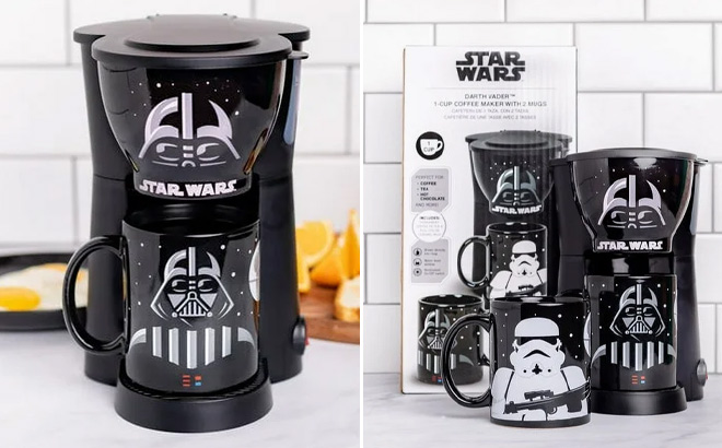 Uncanny Brands Star Wars Darth Vader Stormtrooper Coffee Maker Set