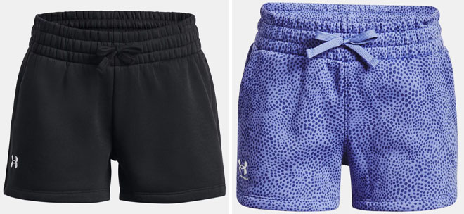 Under Armour Girls Rival Fleece Shorts and Girls Rival Fleece Printed Shorts