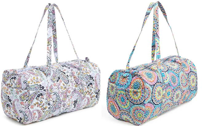 Vera Bradley Outlet Large Traveler Duffel Bag in Two Prints