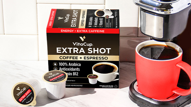 VitaCup Extra Shot Strong Coffee Pods 16 Count